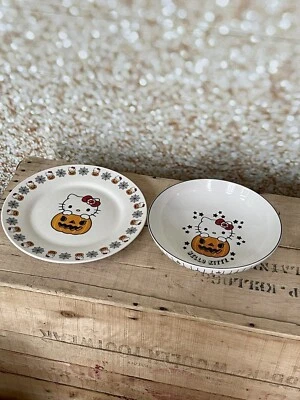 Hello Kitty Halloween Pumpkin Plate And Bowl Set - Image 1 of 4