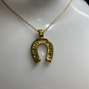 "Cadena de oro de 18"" con colgante de herradura" - Imagen 1 de 1