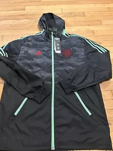 adidas Manchester United Football FZ Hooded Jacket Woven GQ2534 Sz M Men’s BNwT - Picture 1 of 10