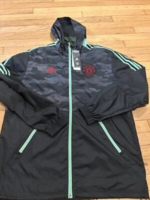 Chaqueta con capucha tejida Adidas Manchester United Football FZ GQ2534 talla M para hombre nueva con etiquetas Foto 1 de 4