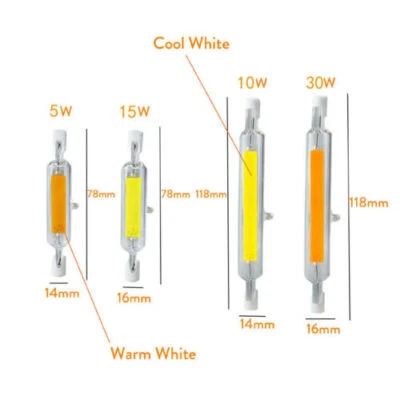 R7s LED Bulb Halogen Lamp Glass Tube High Power COB For Home Power Saver Energy - Image 1 of 4