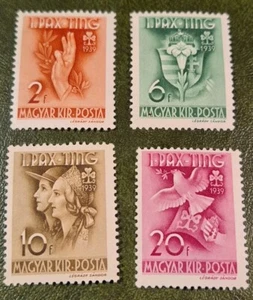 1939 Set Of 4 Stamps Re Girl Guides' Rally at Gödöllö SG649/652 Mint - Picture 1 of 6