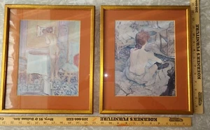 Vintage Lithographs Nude Pierre Bonnard Basel And Rousse Framed Set Art Prints - Picture 1 of 12