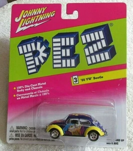 Johnny Lightning 2004 PEZ 1966 VW Beetle Psychedelic Pez NISP EXC - Picture 1 of 1