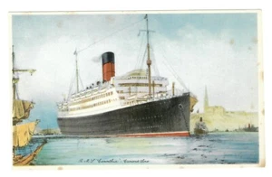 SHIPPING - Cunard line R.M.S. CARINTHIA Artist signed Postcard - Picture 1 of 1