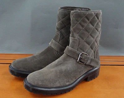 Aquatalia Leva Acolchado Para Mujer 7.5 Zapatos Gris Gamuza Pull On Cremallera Botín al Tobillo Foto 1 de 4