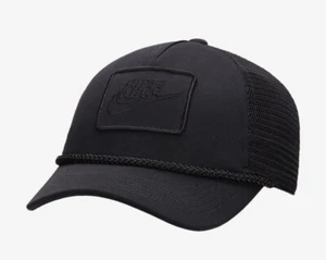 Nike Dri FIT Rise Structured Trucker Hat Unisex Adult S/M Black Cap FB5379 010 - Picture 1 of 6