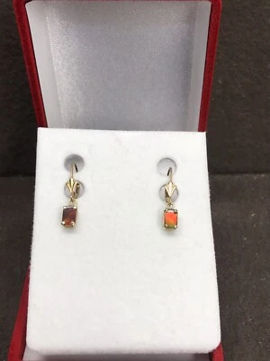 Signed MA 14K Gold Dangle Leverback Pierced Earrings - Image 1 of 4