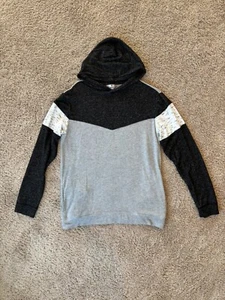 Boy’s Youth Runway Hooded Sweater Gray/Black Long Sleeve Size 18 - Picture 1 of 12