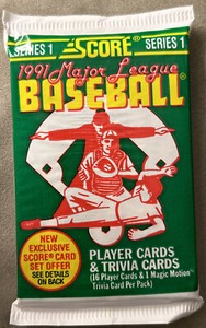 1991 Score Baseball Pack Dave Stieb Blue Jays (Top) Jeff Robinson Tigers (Back)