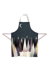 Sara Miller - Navy Rabbits Frosted Pines Apron in Presentation Gift Box - Picture 1 of 5