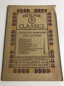 Excelsor Classic Vintage Booklet by DH Knowlton Lincoln's Speeches and Letters - Bild 1 von 8