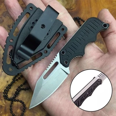 New Mini Instinct Knife with Sheath Tactical Mini Fixed Blade Knife Black US - Image 1 of 4