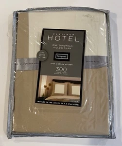 Springmaid Platinum Hotel 100% Cotton Sateen Euro Pillow Sham Astoria Tan 300 TC - Picture 1 of 3