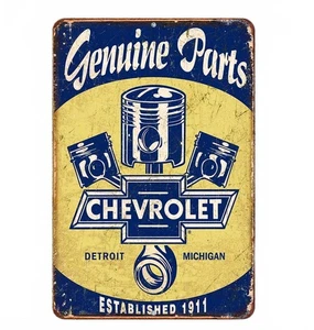 Letrero de piezas Chevrolet Chevy aluminio metal 8"x12" garaje hombre cueva rústico retro - Imagen 1 de 1
