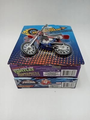 Boys Toys Gift lot, TMT 48 Puzzle, Spider-Man Puzzle, and Dirt Bike Toy #uab1 - Image 1 of 4
