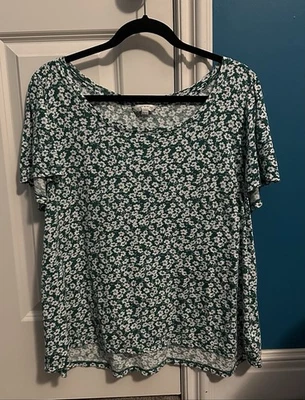 Lucky Brand Women's Floral Print Short Sleeve Shirt Size 2X - Изображение 1 из 2