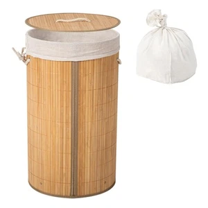 Btamree Laundry Hamper with Lid, Bamboo Laundry Basket with Handles & Removab... - Picture 1 of 7