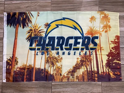 NFL LOS ANGELES CARGADORES Bandera Oficial 3X5' Interior/Exterior Ojales de Latón Foto 1 de 3