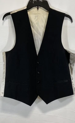 Chaleco Blazer Givenchy Para Hombre Negro Sólido Tres Botones Mediano Clásico Formal 40 Foto 1 de 4