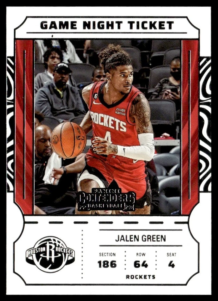 2022-23 Panini Contenders Game Night Ticket Jalen Green Houston Rockets #17 - Image 1 of 2