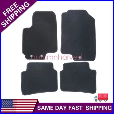 New For 2018-22 Hyundai Accent Front & Rear Velour Floor Mats Carpet Black 4PCS - Image 1 of 4