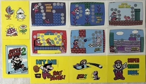 Lote de 11 tarjetas con insertos rasguños pegatinas Super Mario Bros 1989 Nintendo Topps - Imagen 1 de 6