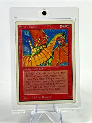 SHIVAN DRAGON UNLIMITED – Vintage MTG Magic the Gathering Card in Holder - Image 1 of 4