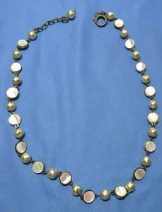 Vintage Kaari Meng NYC Designs Halskette Perlen und Abalone Muscheln 19" - Bild 1 von 3