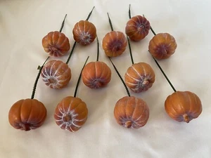 Vintage Blumen Plektren Kürbis Halloween Erntedank Ernte Deko 12 Stück - Bild 1 von 9