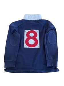 Polo Ralph Lauren Longsleeve Rugbyhemd Jungen Gr. 6 blau mit weißem Kragen - Bild 1 von 11