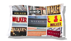 WALKER Personalized Pillowcase featuring the name in photos of actual signs - Imagen 1 de 1