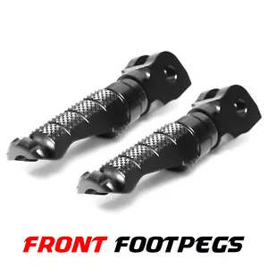 Black R-FIGHT CNC Front Rider Foot Pegs For Yamaha FZ600 S Fazer 98-03 02 01 00 - Picture 1 of 8