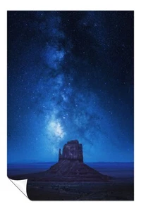 Póster artístico Monument Valley noche cielo azul y estrellas arte de pared decoración del hogar - Imagen 1 de 4