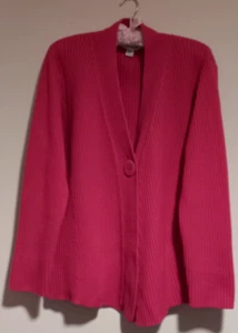 Womens Cardigan "MEREDITH" size XL, 90% Merino Wool, pink. - Picture 1 of 7
