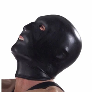 Kapuze mit Auge Mund & Nase Löcher Sklavenmaske Latex Gummi Sub Dom Rollenspiel Mas - Bild 1 von 6