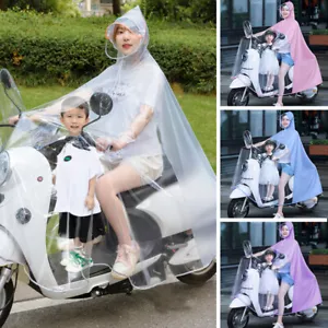 Waterproof Mobility Scooter Bike PVC Rain Suit Poncho Transparent Hooded Coat - Picture 1 of 17