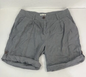 Eileen Fisher Damengröße 4 graue Roll-Up Bio-Leinen Shorts - Bild 1 von 6