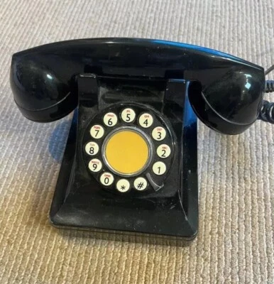 Teléfono con cable Pottery Barn NEGRO • Pulsador • Estilo giratorio retro vintage Foto 1 de 4