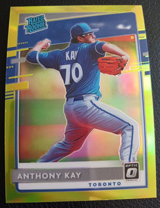 2020 DONRUSS OPTIC LIME GREEN REFRACTOR ROOKIE - ANTHONY KAY -  BASEBALL CARD