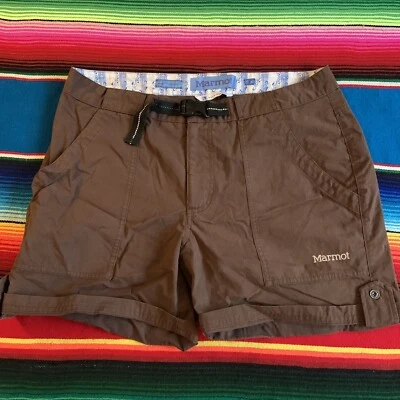 Marmort Shorts Women size 8 Beth Rodden Brown Belted - Image 1 of 4