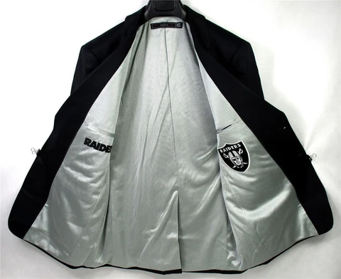 Oakland Raiders Team Blazer Licensed Logo Men Sport Coat Short Regular Tall NFL Cover
