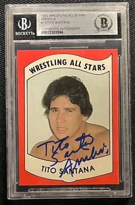 TITO SANTANA SIGNED 1982 WRESTLING ALL STARS #13 BECKETT AUTO GRADE 10 994 - Image 1 of 2