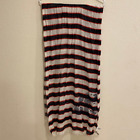 Ann Taylor LOFT Red White Blue Striped Paisley Print Lightweight Scarf New