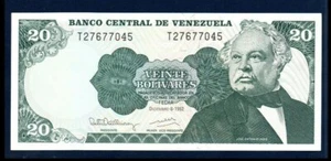 Venezuela UNC Banconota 20 Bolivares Bs 1992 P-63d (Banconota Moneta Cartamoneta) - Foto 1 di 2