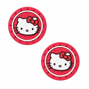 NEW Sanrio Hello Kitty Pink Bows Automotive Cup Coaster - Pair - Picture 1 of 1