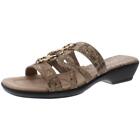 Easy Street Womens Torrid Faux Leather Strappy Slide Sandals Shoes BHFO 4699