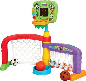Little Tikes 3 in 1 Sport Zone - Basket, Calcio Bowling per Bambini - Foto 1 di 7