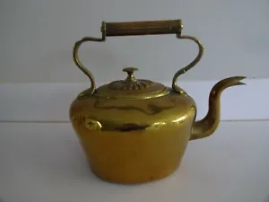 Antique Brass Kettle-Fireside Item- 8.5" high - Picture 1 of 8
