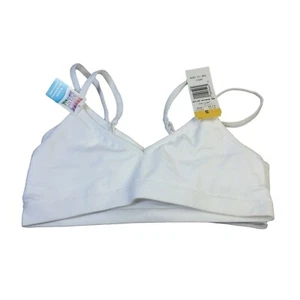 NWT Hanes 2-Pack Tagless Seamless Training Bra Girls Sz S White Pull-On Soft Cup - Picture 1 of 5